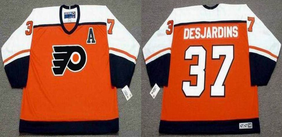 2019 Men Philadelphia Flyers #37 Desjardins Orange CCM NHL jerseys1->philadelphia flyers->NHL Jersey